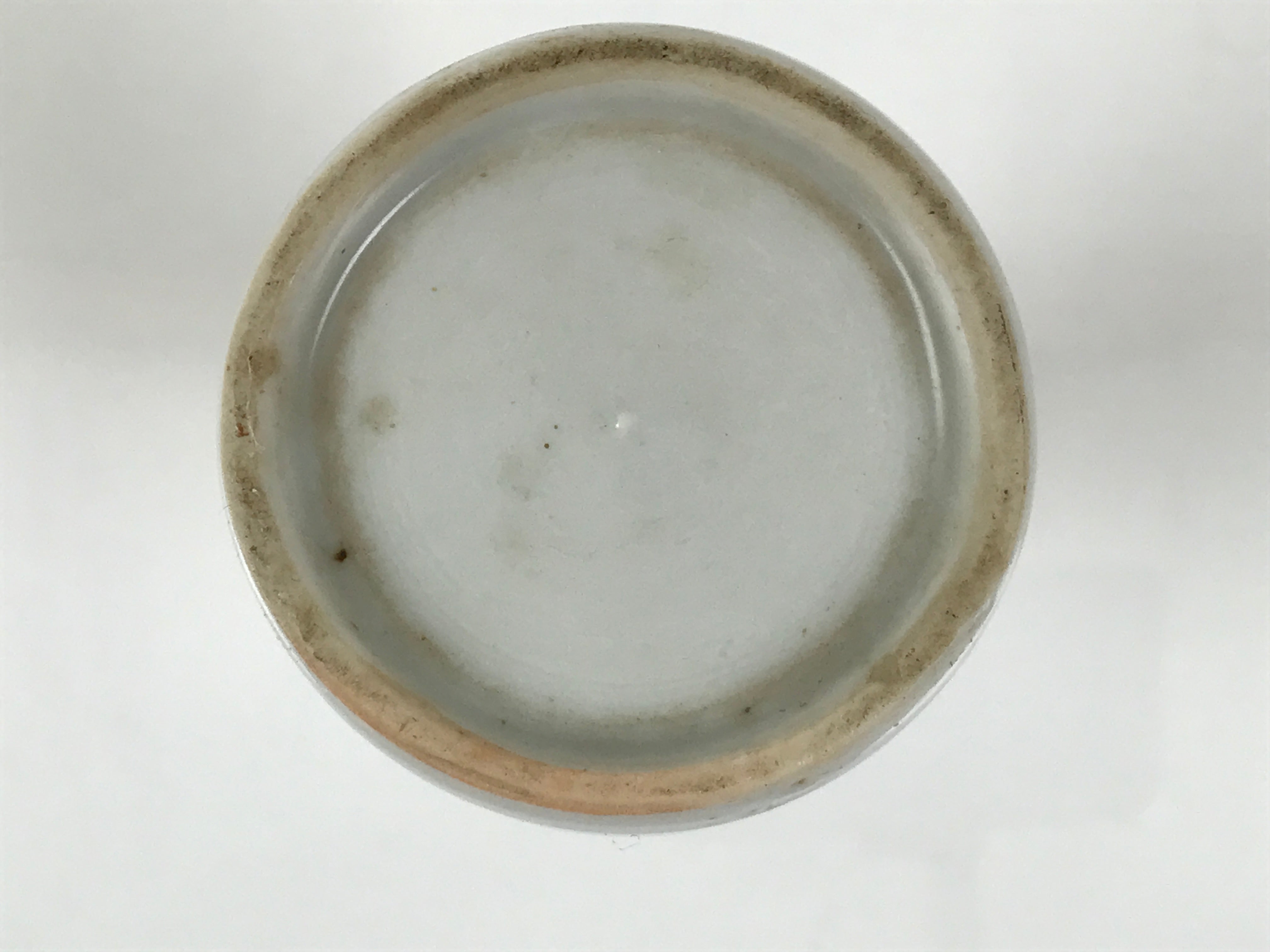 Japanese Porcelain Sake Bottle Tokkuri Vtg Blue White Pink Chrysanthemum TS842