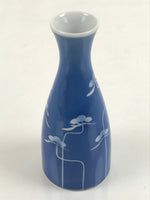 Japanese Porcelain Sake Bottle Tokkuri Vtg Ichi-Go Blue White Pine Matsu TS718