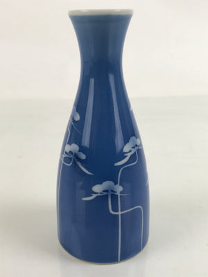 Japanese Porcelain Sake Bottle Tokkuri Vtg Ichi-Go Blue White Pine Matsu TS718