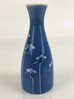 Japanese Porcelain Sake Bottle Tokkuri Vtg Ichi-Go Blue White Pine Matsu TS718