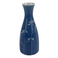 Japanese Porcelain Sake Bottle Tokkuri Vtg Ichi-Go Blue White Pine Matsu TS718