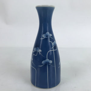 Japanese Porcelain Sake Bottle Tokkuri Vtg Ichi-Go Blue White Pine Matsu TS719