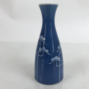 Japanese Porcelain Sake Bottle Tokkuri Vtg Ichi-Go Blue White Pine Matsu TS719