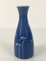 Japanese Porcelain Sake Bottle Tokkuri Vtg Ichi-Go Blue White Pine Matsu TS840