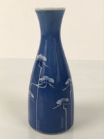 Japanese Porcelain Sake Bottle Tokkuri Vtg Ichi-Go Blue White Pine Matsu TS840