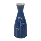 Japanese Porcelain Sake Bottle Tokkuri Vtg Ichi-Go Blue White Pine Matsu TS840