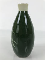 Japanese Porcelain Sake Bottle Tokkuri Vtg Ichi-Go Green Bamboo Leaves TS892