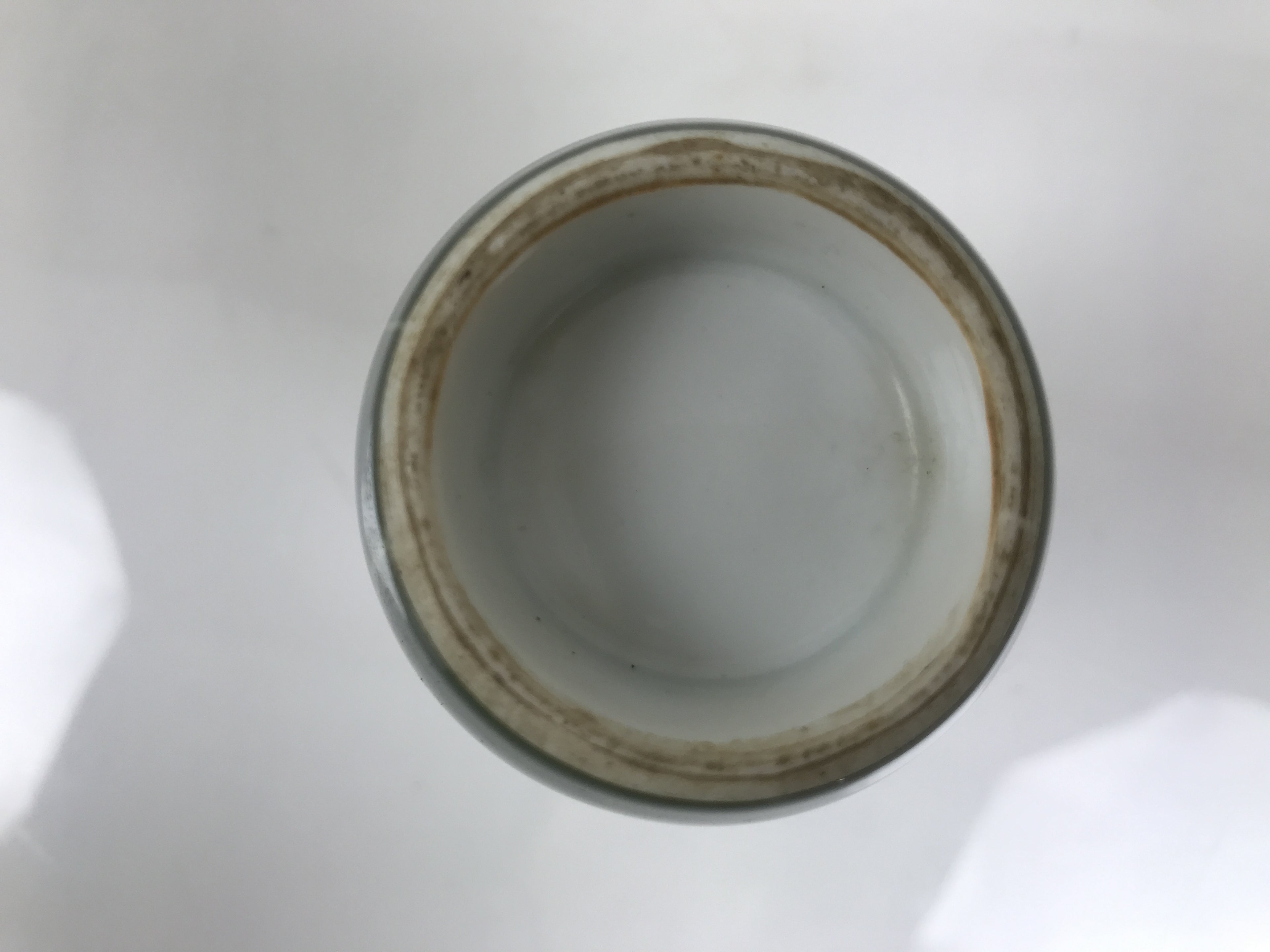 Japanese Porcelain Sake Bottle Tokkuri Vtg Ichi-Go Green Bamboo Leaves TS892