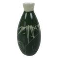 Japanese Porcelain Sake Bottle Tokkuri Vtg Ichi-Go Green Bamboo Leaves TS892
