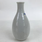 Japanese Porcelain Sake Bottle Tokkuri Vtg Ichi-Go Pink Flower White Blue TS714