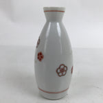 Japanese Porcelain Sake Bottle Tokkuri Vtg Ichi-Go Red Plum Blossom Pine TS717