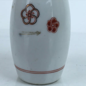 Japanese Porcelain Sake Bottle Tokkuri Vtg Ichi-Go Red Plum Blossom Pine TS717