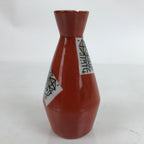 Japanese Porcelain Sake Bottle Tokkuri Vtg Ichi-Go Red White Pictograph TS721