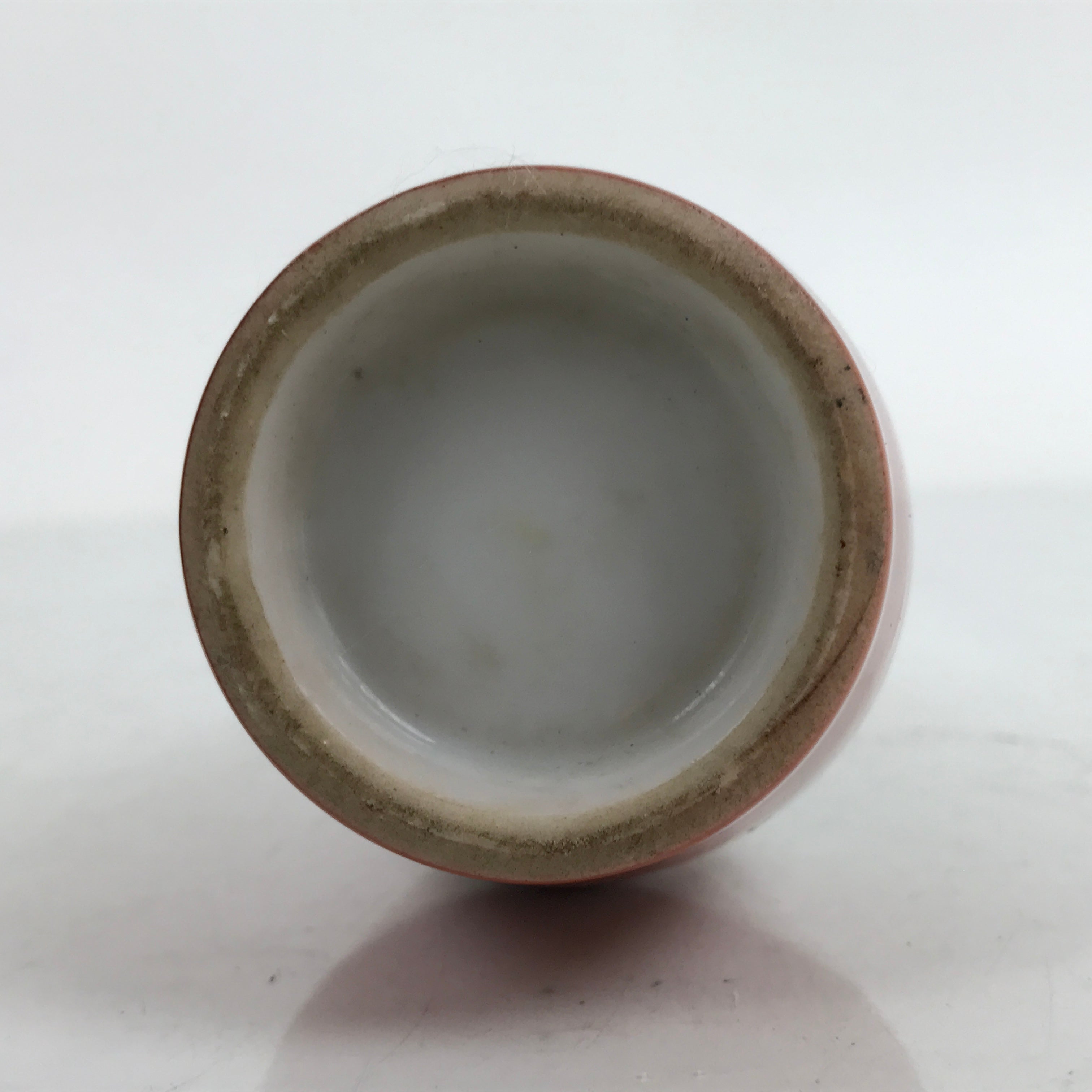 Japanese Porcelain Sake Bottle Tokkuri Vtg Ichi-Go Red White Pictograph TS721