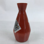 Japanese Porcelain Sake Bottle Tokkuri Vtg Ichi-Go Red White Pictograph TS722