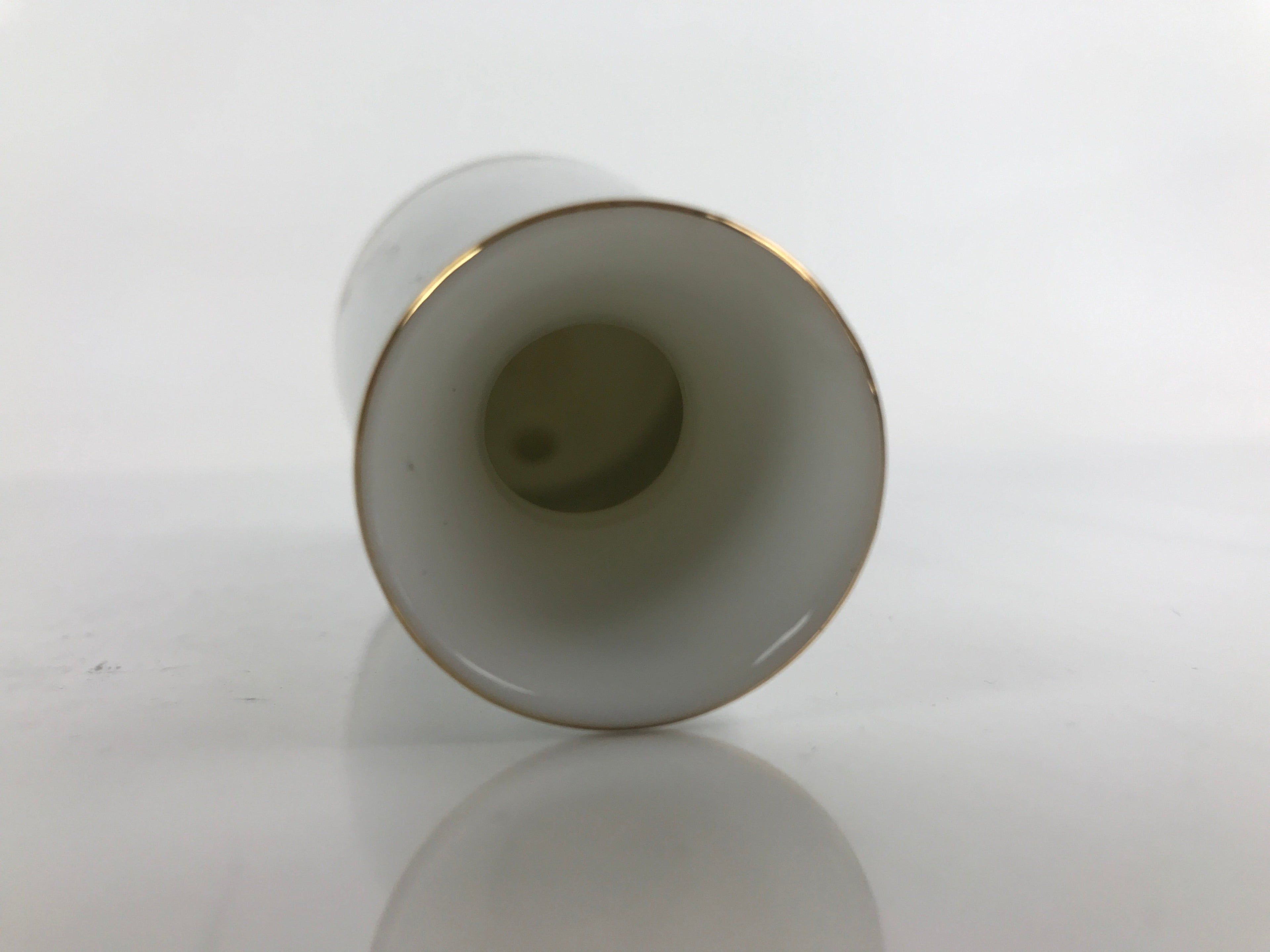 Japanese Porcelain Sake Bottle Tokkuri Vtg Ichi-Go Simple Black Gold White TS639