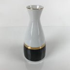 Japanese Porcelain Sake Bottle Tokkuri Vtg Ichi-Go Simple Black Gold White TS640