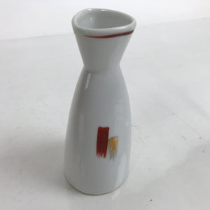 Japanese Porcelain Sake Bottle Tokkuri Vtg Ichi-Go Triangular Red Gold TS711