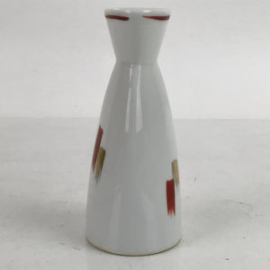 Japanese Porcelain Sake Bottle Tokkuri Vtg Ichi-Go Triangular Red Gold TS711