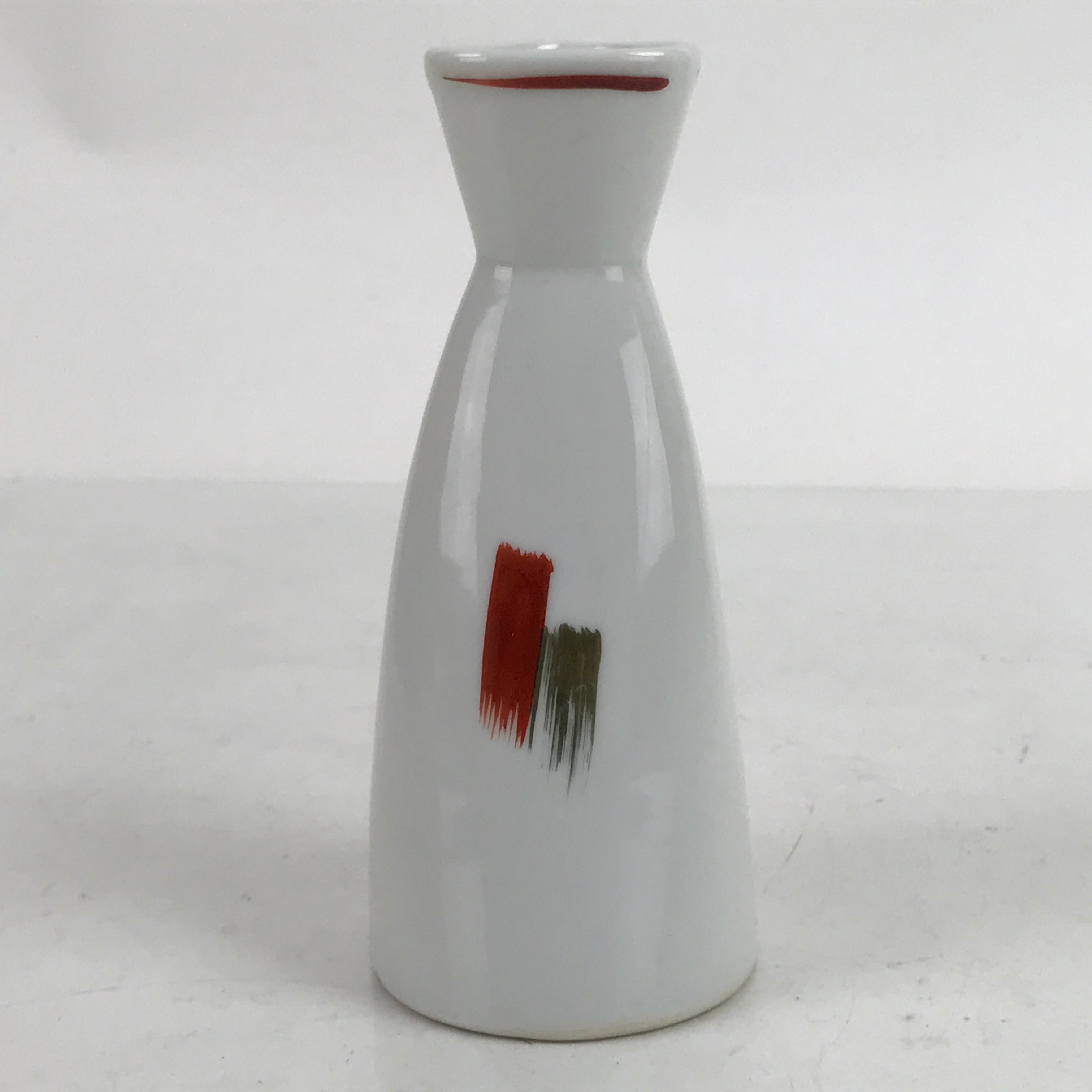 Japanese Porcelain Sake Bottle Tokkuri Vtg Ichi-Go Triangular Red Gold TS711