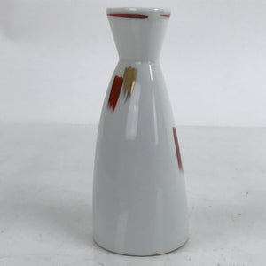 Japanese Porcelain Sake Bottle Tokkuri Vtg Ichi-Go Triangular Red Gold TS711