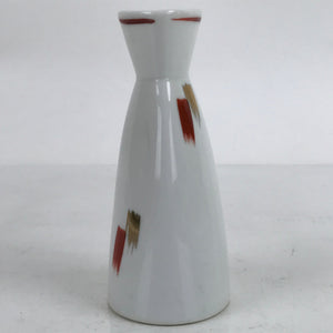 Japanese Porcelain Sake Bottle Tokkuri Vtg Ichi-Go Triangular Red Gold TS711