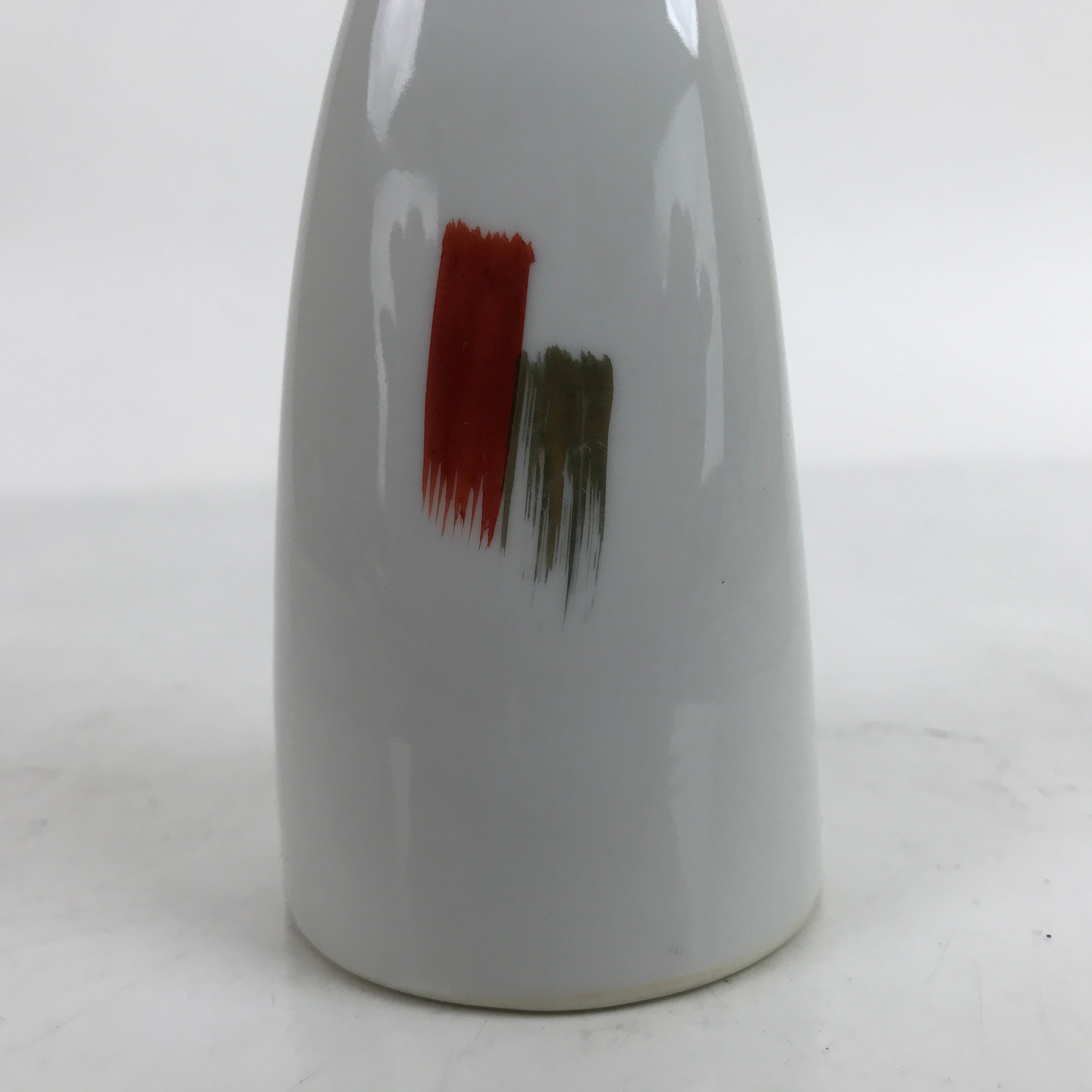 Japanese Porcelain Sake Bottle Tokkuri Vtg Ichi-Go Triangular Red Gold TS711