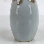 Japanese Porcelain Sake Bottle Tokkuri Vtg Ichi-Go White Rosy Pink Crackle TS710