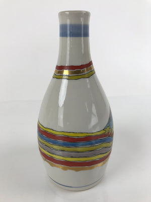 Japanese Porcelain Sake Bottle Tokkuri Vtg Jun Takekoshi Mt. Fuji Gold TS644