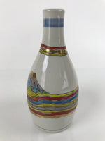 Japanese Porcelain Sake Bottle Tokkuri Vtg Jun Takekoshi Mt. Fuji Gold TS644