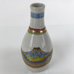 Japanese Porcelain Sake Bottle Tokkuri Vtg Jun Takekoshi Mt. Fuji Gold TS644