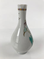 Japanese Porcelain Sake Bottle Tokkuri Vtg Jun Takekoshi Purple Flowers TS642