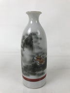 Japanese Porcelain Sake Bottle Tokkuri Vtg Mountains House Pagoda Fog TS772