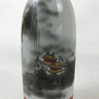 Japanese Porcelain Sake Bottle Tokkuri Vtg Mountains House Pagoda Fog TS772