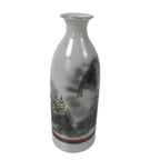 Japanese Porcelain Sake Bottle Tokkuri Vtg Mountains House Pagoda Fog TS772