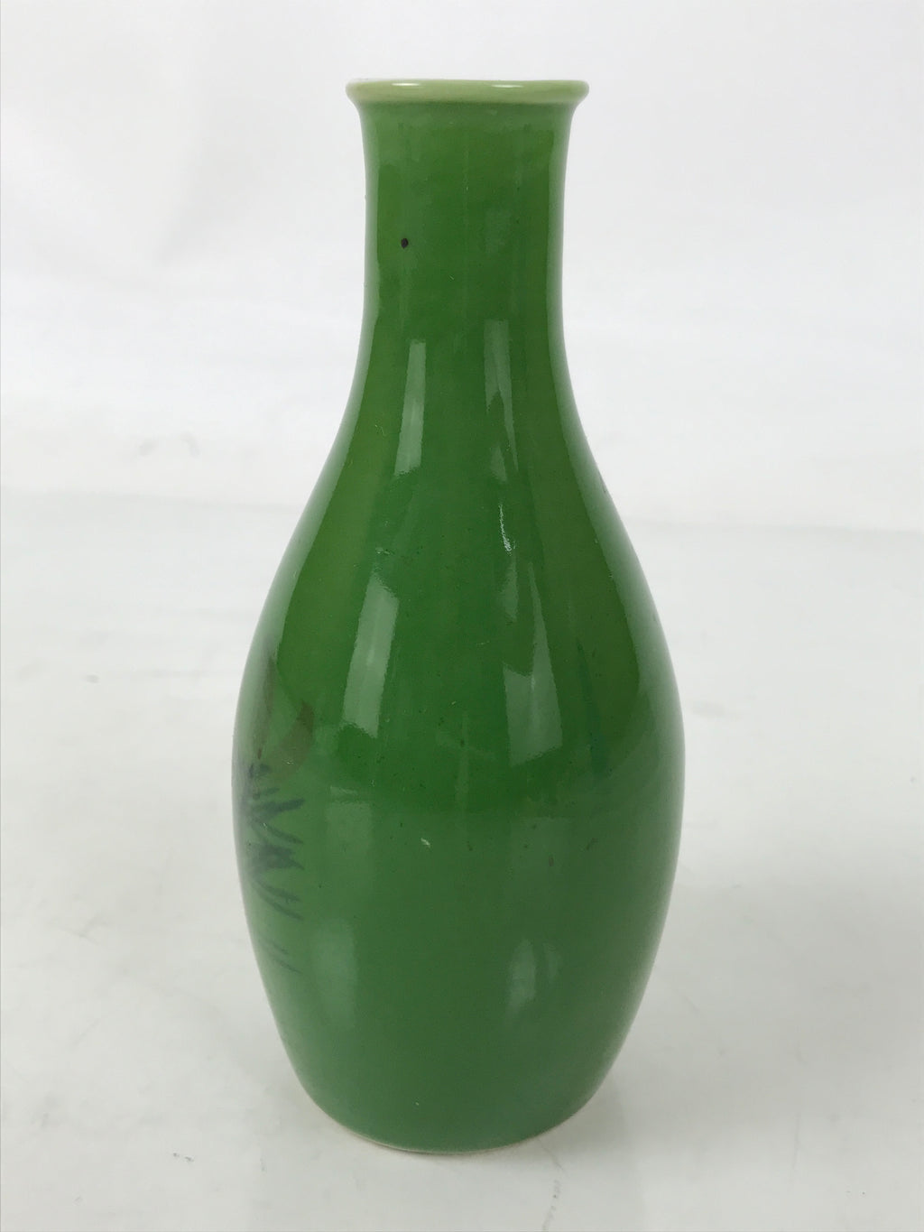 Japanese Porcelain Sake Bottle Tokkuri Vtg Pine Needle Matsuba Green TS829