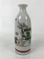 Japanese Porcelain Sake Bottle Tokkuri Vtg Plum Blossoms Pine Tree Bamboo TS773