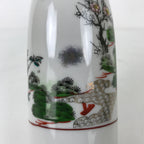 Japanese Porcelain Sake Bottle Tokkuri Vtg Plum Blossoms Pine Tree Bamboo TS773