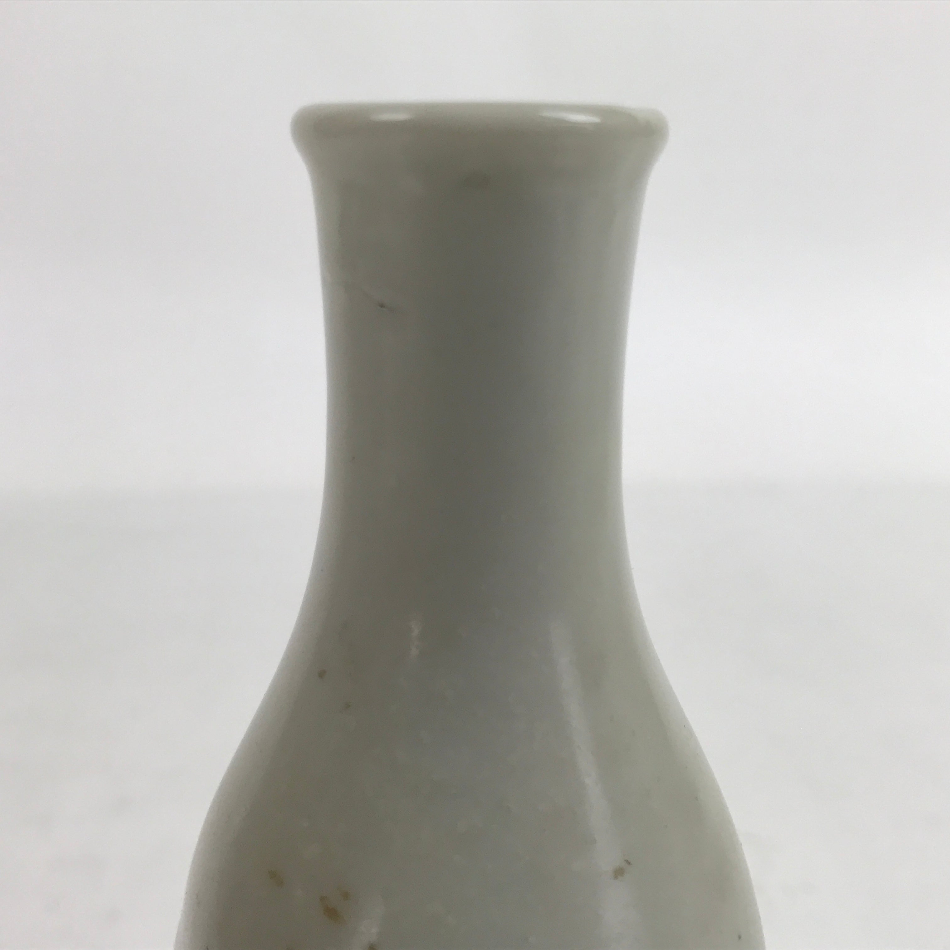 Japanese Porcelain Sake Bottle Tokkuri Vtg Samurai Man White Blue TS726