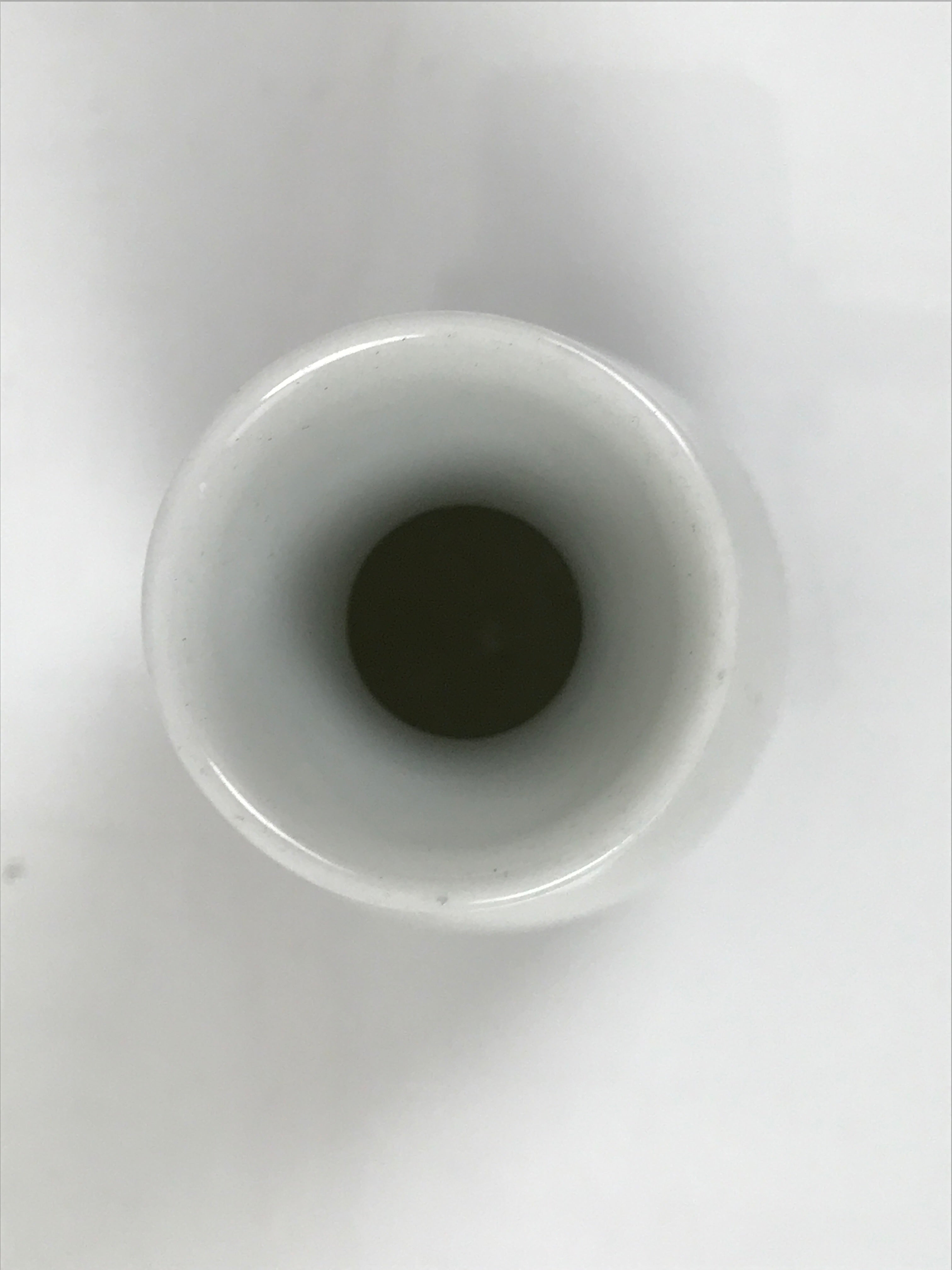 Japanese Porcelain Sake Bottle Tokkuri Vtg White Black Brown Abstract Line TS844