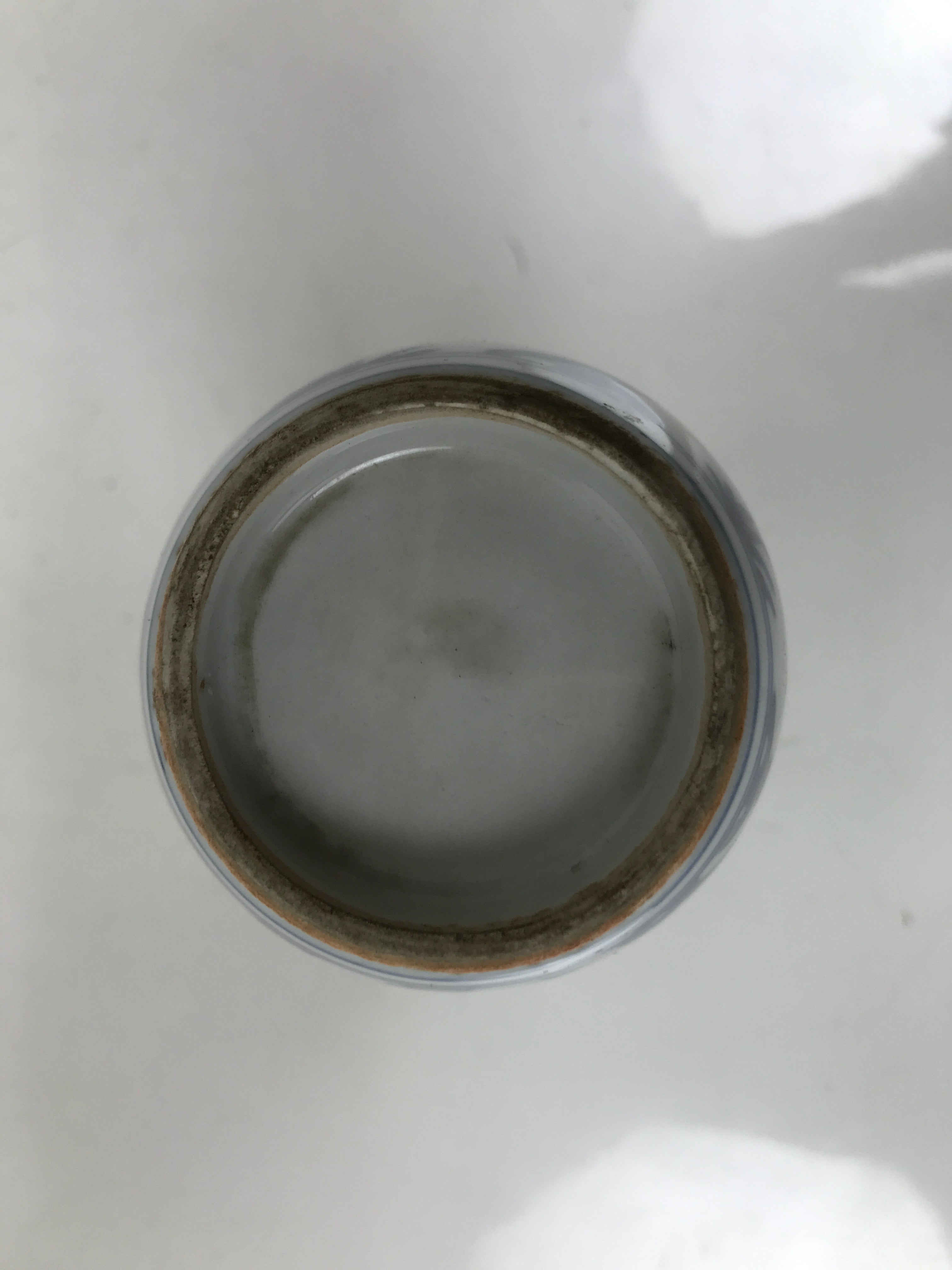 Japanese Porcelain Sake Bottle Tokkuri Vtg White Blue Sometsuke Pine Plum TS825