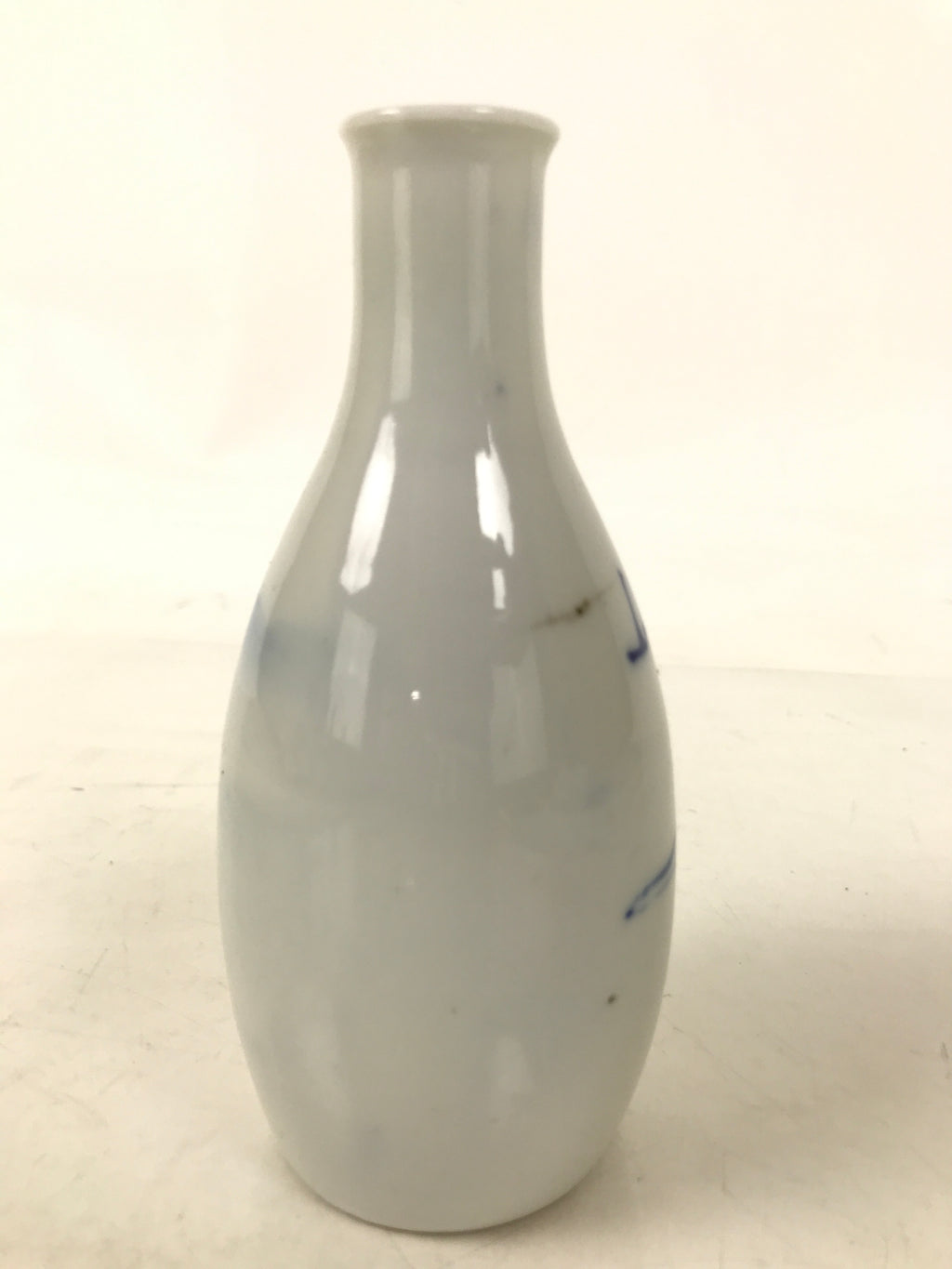 Japanese Porcelain Sake Bottle Tokkuri Vtg White Blue Sometsuke Pine Tree TS826