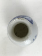 Japanese Porcelain Sake Bottle Tokkuri Vtg White Blue Sometsuke Pine Tree TS826
