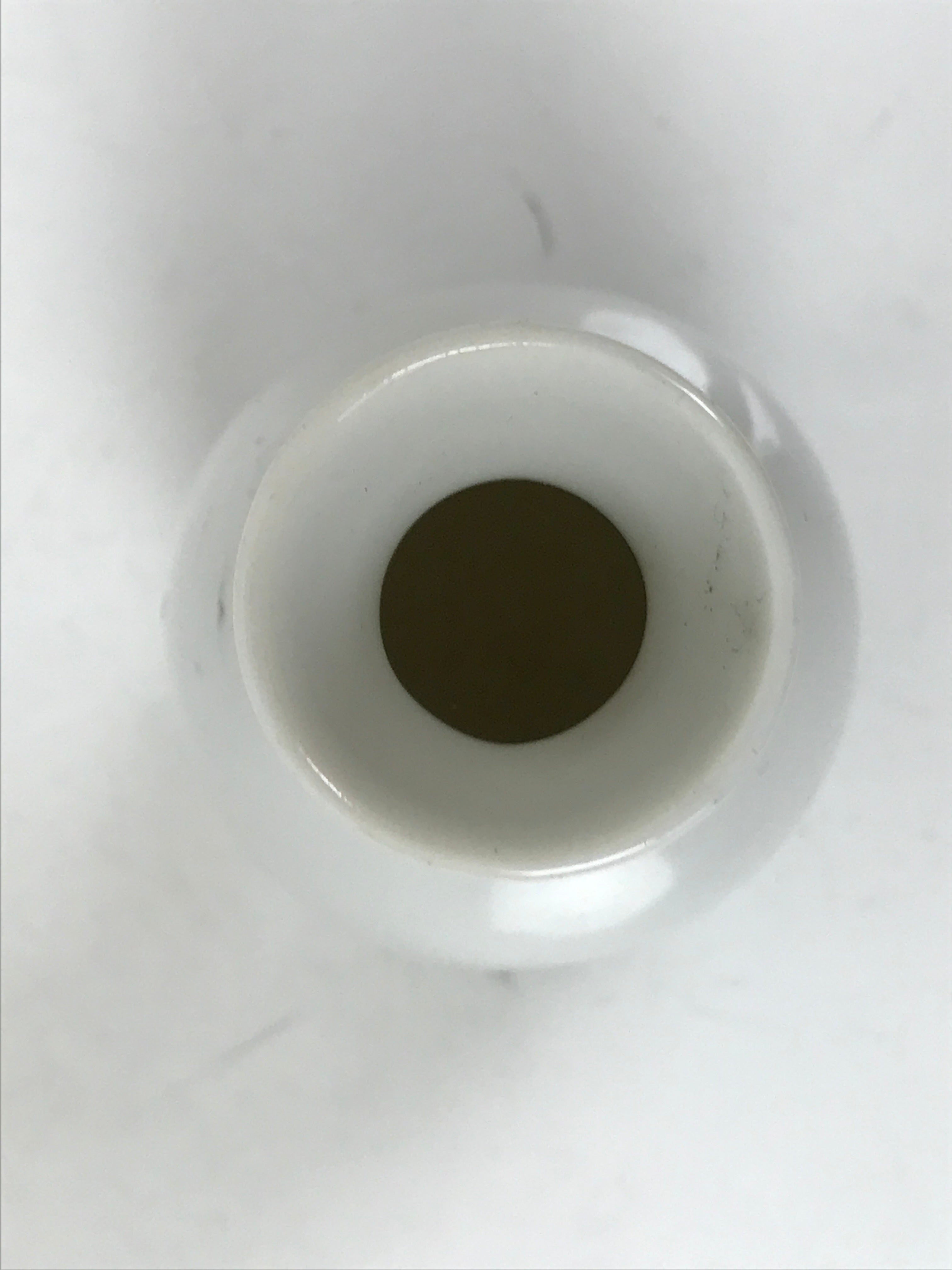 Japanese Porcelain Sake Bottle Tokkuri Vtg White Green Line Brick Pattern TS823