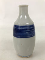 Japanese Porcelain Sake Bottle Tokkuri White Blue Sometsuke Brush Stroke TS827