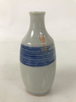 Japanese Porcelain Sake Bottle Tokkuri White Blue Sometsuke Brush Stroke TS827