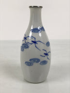 Japanese Porcelain Sake Bottle Tokkuri White Blue Water Strider Whirlpool TS923