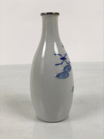 Japanese Porcelain Sake Bottle Tokkuri White Blue Water Strider Whirlpool TS923