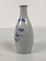Japanese Porcelain Sake Bottle Tokkuri White Blue Water Strider Whirlpool TS923