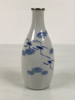 Japanese Porcelain Sake Bottle Tokkuri White Blue Water Strider Whirlpool TS924
